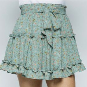 Floral ruffle skirt